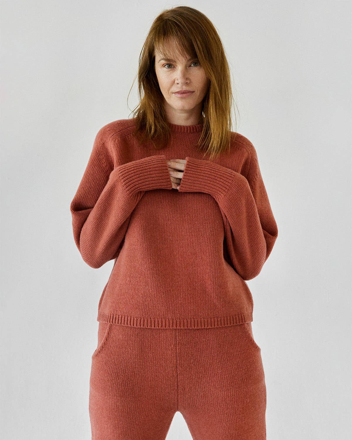 Pušynas: Terracotta Recycled Wool Sweater