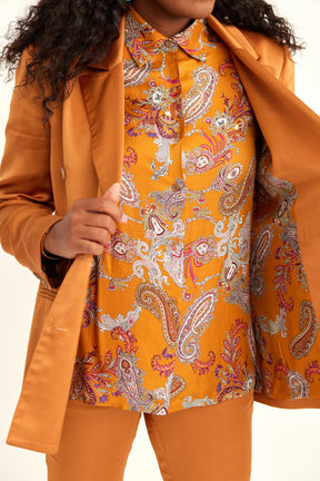 The Claiborne Blouse in Paisley Viscose Silk