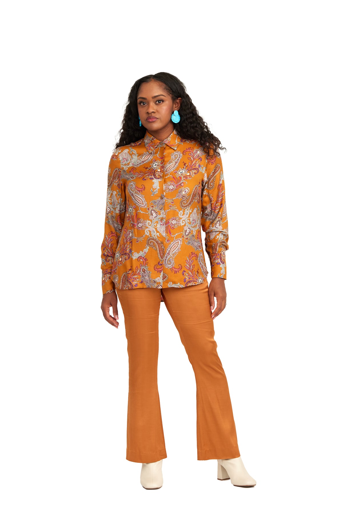 The Claiborne Blouse in Paisley Viscose Silk
